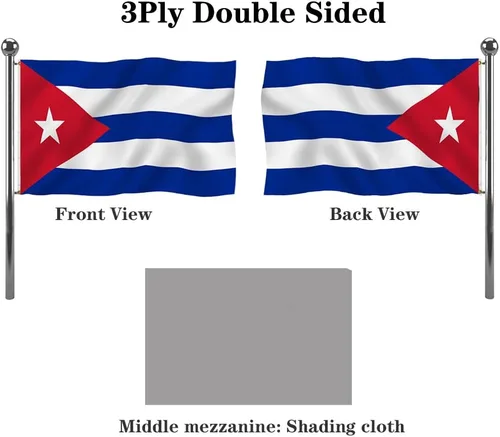 Miniatura 2 de Jayus Banderas de Cuba de 3 x 5 para exteriores, doble cara, resistente, bandera nacional cubana con 2 ojales