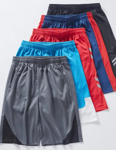 Miniatura 7 de Liberty Imports - 5 paquetes de pantalones cortos de baloncesto para jóvenes y jóvenes, malla de secado rápido, bolsillos para ropa deportiva