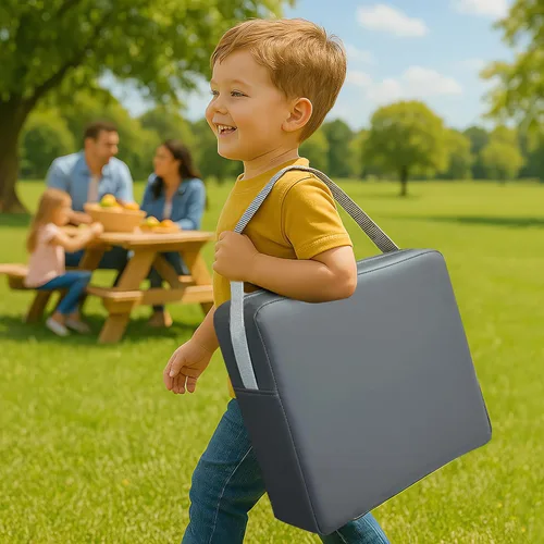 Miniatura 8 de Eiury Asiento Elevador para Niños Pequeños Mesa de Comedor Silla de Cocina, Cojín de PU Impermeable Anti-Rayones, Base Antideslizante, Correas