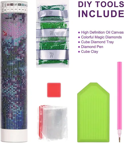 Miniatura 6 de GemZono Kits de Pintura de Diamantes para Adultos, Kits de Pintura de Diamantes, Kits de Arte de Diamantes de Flores 5D para Adultos Principiantes