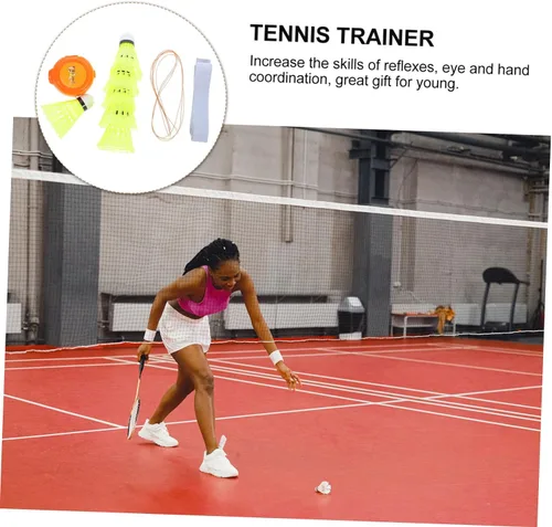 Miniatura 5 de 1 Unidades Entrenador de Tenis Rebotador Pelotas Bádminton Shuttlecock Máquina para un solo jugador Equipo de entrenamiento de bádminton portátil