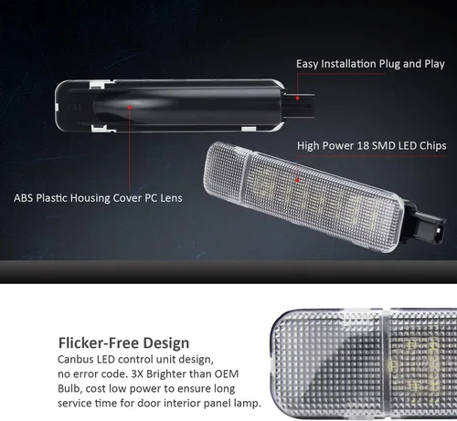 Miniatura 4 de D-Lumina Luces LED para puerta interior, panel de puerta, luz de advertencia de cortesía para Chevy Silverado GMC Sierra 1500 2500 3500 HD Suburban