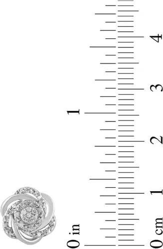 Miniatura 3 de Aretes de diamante de plata fina con taco de racimo de flores de 7 piedras