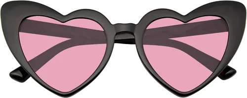 Emblem Eyewear - Gafas de sol con forma de corazón y ojo de gato, estilo retro, color negro, para mujer