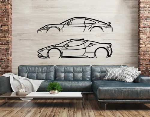 Miniatura 9 de Arte de silueta de automóvil personalizado de metal, decoración de pared personalizada, letrero de pared de garaje para amantes de los automóviles