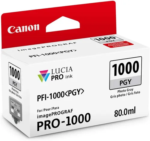 Canon PFI-1000 - Depósito de tinta gris fotográfico original, compatible con impresoras ImagePROGRAF PRO-1000