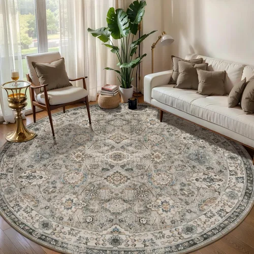 Miniatura 107 de Tangsoo Alfombra lavable para pasillo, antideslizante, 2 x 6 pies, estilo bohemio, floral, vintage, para entrada, suelo suave, para cocina, baño
