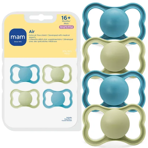 Miniatura 10 de MAM Air Day & Night - Chupete para bebé, para piel sensible, brilla en la oscuridad, más de 16 meses, niña, 4 unidades (paquete de 12)