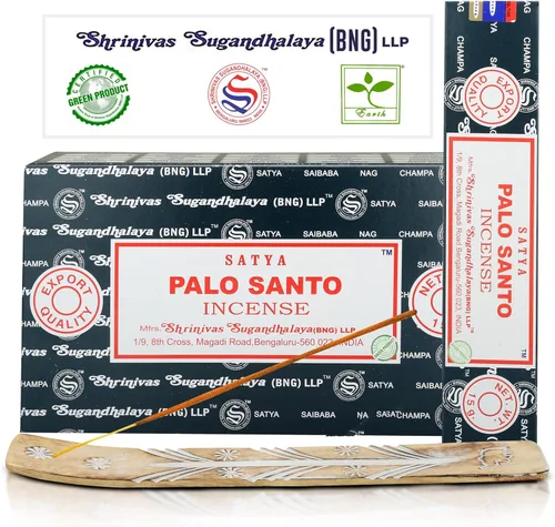 Miniatura 8 de Varillas de incienso Satya Champa, Paquete de 15gmx12 de inciensos Satya Bng con paquete de soporte de incienso Raajsee, Incienso natural Satya Nag