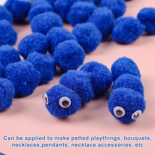 Miniatura 4 de Veroave Pompones azul oscuro, 150 pompones de 1 pulgada para manualidades, bolas de soplo, artes y manualidades, para decoración de manualidades