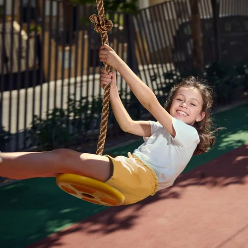 Miniatura 8 de ZNCMRR Columpio de árbol para niños, accesorios de cuerda de escalada para niños con asiento de disco, columpios de cuerda para árbol de disco