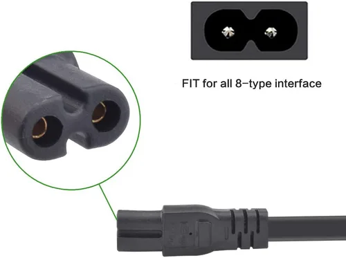 Miniatura 3 de Cable de alimentación de CA de 2 clavijas compatible con TCL LG JVC Sony Samsung Sharp Toshiba JVC Hisense LED LCD TV, monitor, impresora, portátil