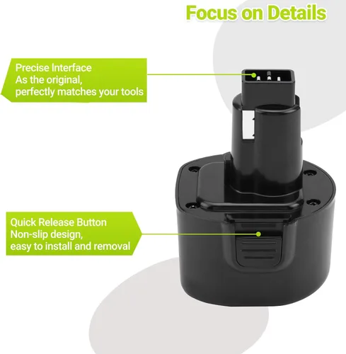 Miniatura 6 de Batería de repuesto de 4000 mAh para Black & Decker 9.6V Batería PS120 PS310 PS3350 PS3300 DE9036 DW9061 CD9600 A9251