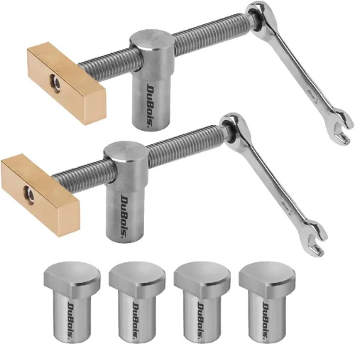 Miniatura 13 de DuBois 51059 Abrazaderas de banco para perro de 3/4 pulgadas (0.748 in) Topes de abrazadera de tornillo ajustables en ángulo de banco de trabajo