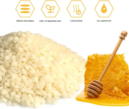 Miniatura 2 de Bolitas de cera de abejas TRINIDa 2 libras (32 oz), cera de abejas blanca orgánica para velas DIY, cera de abejas para la elaboración de velas