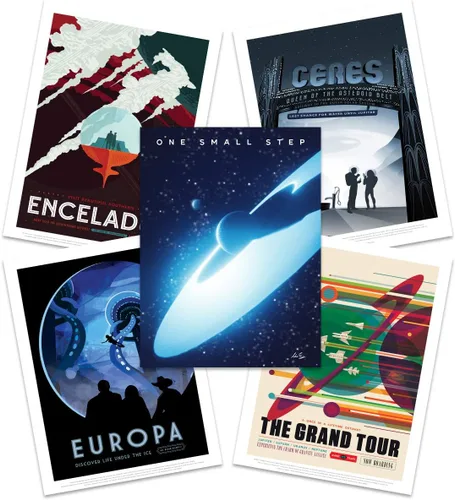 Miniatura 6 de Póster de la NASA Space Grand Tour Travel Exploration Exoplanet Art Print Decoración para el hogar, paquete de 17 – incluye impresión personalizada