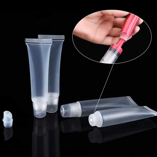 Miniatura 2 de Paquete de 22 tubos vacíos de brillo de labios (0.3 onzas líquidas), botella vacía de viaje, tubos de compresión cosméticos suaves recargables