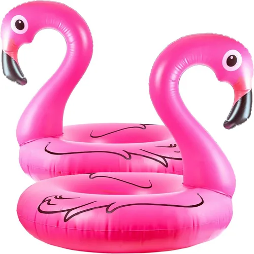 GiftExpress Flotador inflable de flamenco de 48 pulgadas, juguetes de fiesta de natación, divertidos flotadores de playa, tumbona Lilo de verano