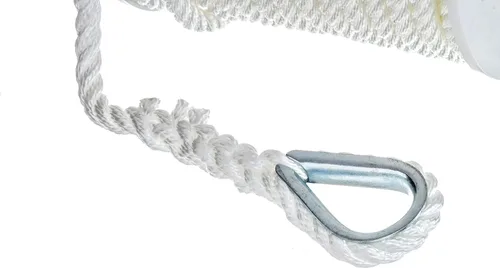 Miniatura 3 de Seachoice - Cuerda de anclaje, 3 hebras trenzadas, color blanco, nailon