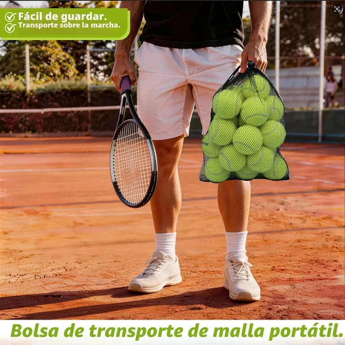 Miniatura 4 de Pelotas de tenis, paquete de 18 pelotas de entrenamiento con bolsa de malla para un fácil transporte, pelotas de práctica para perros y mascotas