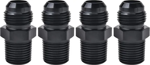 Miniatura 8 de EVIL ENERGY 3AN macho Flare a 1/4 "NPT adaptador de montaje de tubería de aluminio recto negro 4PCS