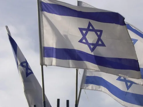Miniatura 6 de Nacilerto Bandera de Israel de 2 x 3 pies, colores vivos, doble costura de poliéster, banderas nacionales israelíes con 2 ojales de latón.