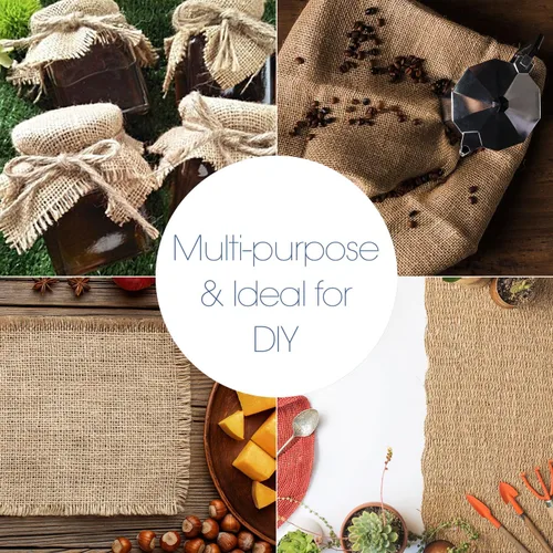 Miniatura 4 de Pico Textiles - Tela de arpillera natural de 40 pulgadas de ancho, 1 yarda (3 pies), se vende por yarda, ideal para bodas, manualidades en casa