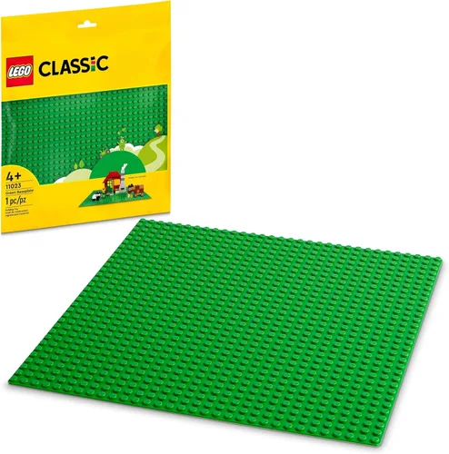 LEGO Placa base verde clásica, base cuadrada de 32 x 32 pulgadas para construir, jugar y mostrar creaciones de ladrillos, ideal para paisajes