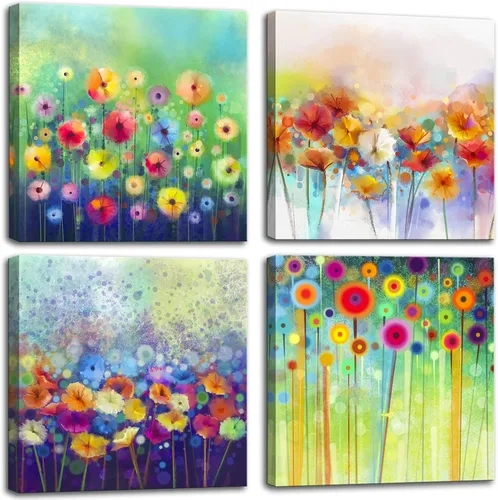 Miniatura 14 de dgbtcart Arte de Pared Mandala para Decoración de Baño, Arte Boho Cuadros Florales Impresiones de Pinturas para Decoración de Sala de Estar - Panel