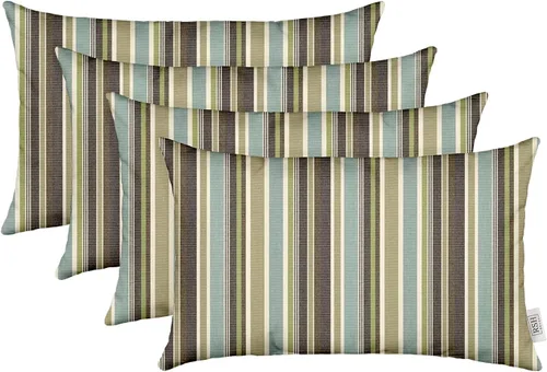Miniatura 91 de RSH DECOR: Sunbrella - Juego de 4 almohadas lumbares, 20 x 12 pulgadas, tela de rendimiento resistente al agua y a la decoloración, fundas