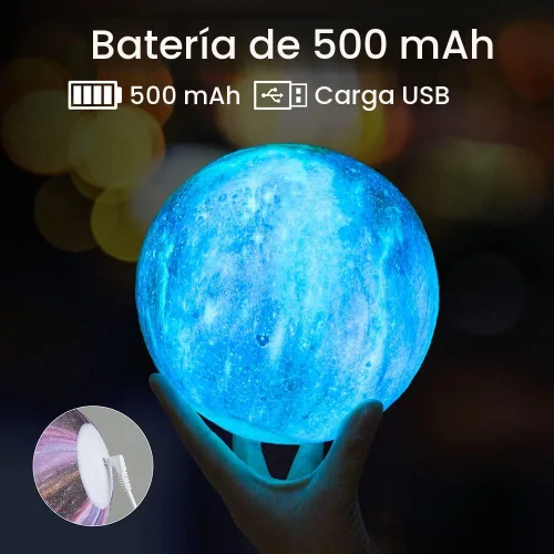 Miniatura 2 de BRIGHTWORLD Lámpara de luna, lámpara Galaxy, 5.9 pulgadas, 16 colores, LED 3D, luz de luna, control remoto y táctil, luz nocturna de luna