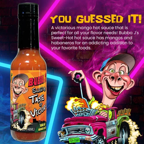 Miniatura 3 de Jeff Dunham - Salsa picante Bubba J's Mango Habanero Ideal para regalos de salsa picante - Sabor dulce y picante de la victoria (5 onzas líquidas)