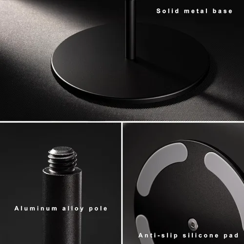 Miniatura 4 de Soporte para auriculares, soporte de auriculares de madera de nogal y aluminio, soporte para auriculares de juegos de nogal natural con base sólida