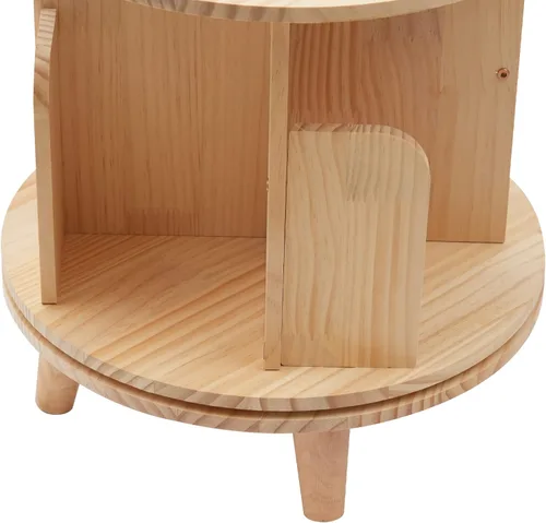 Miniatura 7 de Estantería giratoria, estantería giratoria, organizador apilable, estantería giratoria, estantería redonda, estante para libros para dormitorio