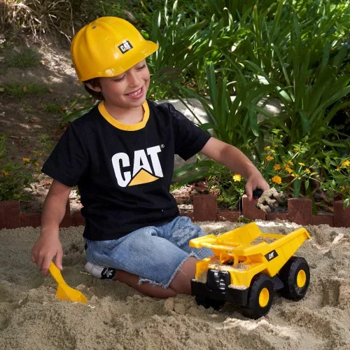 Miniatura 8 de CAT Juguetes de construcción, juego de camión volquete con casco duro CAT y herramientas de arena, juguetes al aire libre para niños a partir de 3