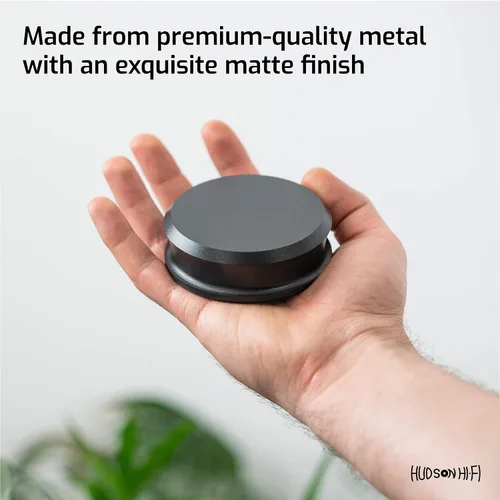 Miniatura 3 de Hudson Hi-Fi SmallBen - Estabilizador de peso con almohadilla protectora de cuero, peso de vinilo de 9 onzas, estabilizador LP duradero y elegante