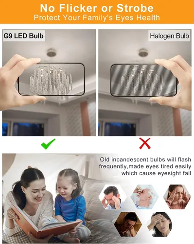 Miniatura 4 de Paquete de 10 bombillas LED G9, bombillas de araña T4 equivalentes a 40 vatios, 4W 5000K luz blanca diurna 450 lúmenes no regulables, base bi-pin G9