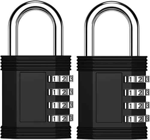 Miniatura 14 de ZHEGE Candado de combinación reiniciable sin llave para gimnasio, valla, puerta, almacenamiento, habitación (rojo)