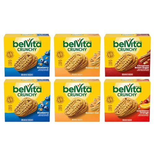 Miniatura 15 de Belvita - Galletas de desayuno en barra, paquete surtido de 4 sabores, 30 paquetes en total, 6 cajas (4 galletas por paquete)
