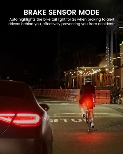 Miniatura 7 de RAVEMEN TR150/TR250 Bike Tail Light, 280° Visible Bike Rear Light with Brake Detection and Auto On Off Feature, 3 Mounting Options