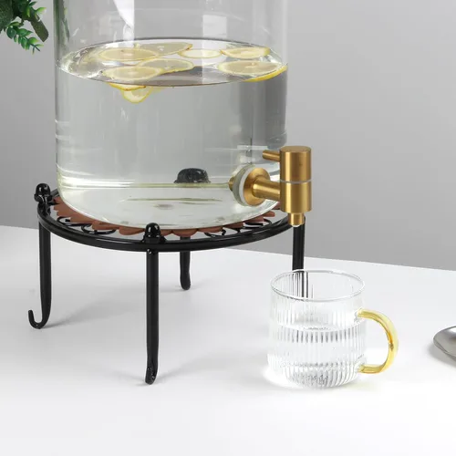 Miniatura 3 de Soporte de metal resistente para dispensadores de bebidas, soporte para recipientes de vidrio de agua fría, base de estante para dispensador