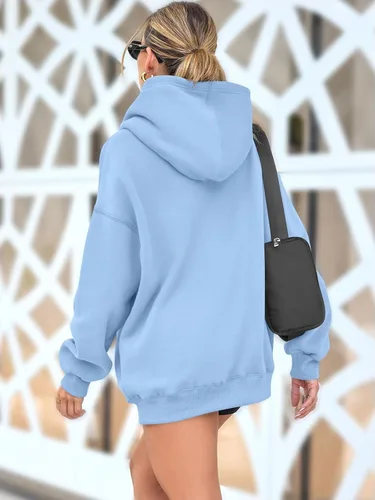 Miniatura 4 de AUTOMET Sudaderas de gran tamaño con capucha de forro polar para mujer, camisas de manga larga, sudaderas con bolsillo para otoño 2025