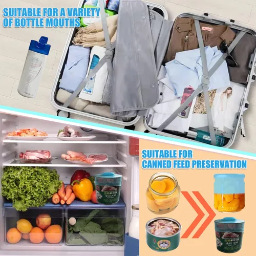 Miniatura 5 de Fundas elásticas de silicona reutilizables para prueba de fugas para contenedores de viaje en equipaje, cocina reutilizable, artículos de tocador