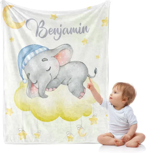 Miniatura 19 de J&SBGFT Manta de bebé personalizada para niños, personalizada con nombre, manta de recepción para niños pequeños, niños, cuna, cochecito, decoración