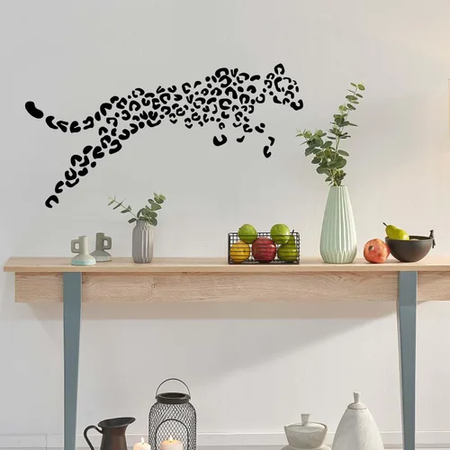 Miniatura 2 de Adhesivo decorativo de pared de leopardo, 2 calcomanías con estampado de leopardo, calcomanías autoadhesivas de leopardo para paredes, despegar