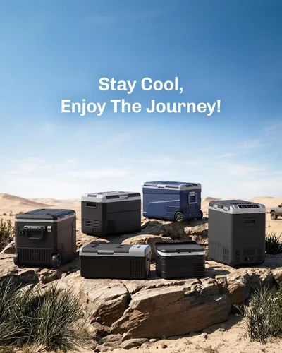 Miniatura 2 de EKOJUCE Refrigerador de coche de 12 voltios, enfriador eléctrico de 37 cuartos (35 litros), congelador portátil de doble zona con 12/24 V CC