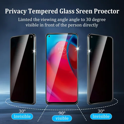 Miniatura 7 de Paquete de 4 protectores de pantalla de privacidad para Motorola Moto G Stylus 5G (2021) con 2 protectores de lente de cámara, dureza 9H, antiespía