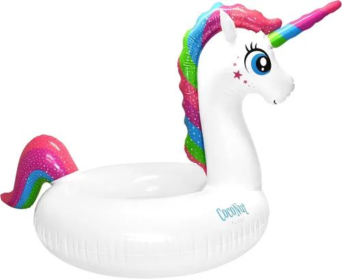 Flotador mágico de coco para piscina de unicornio para exteriores, anillo inflable gigante para piscina, tubo de descanso duradero y juguete
