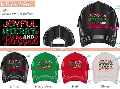 Miniatura 4 de ScarvesMe Gorra de béisbol con puntada desgastada para mujer, diseño vintage de Oh Deer Christmas