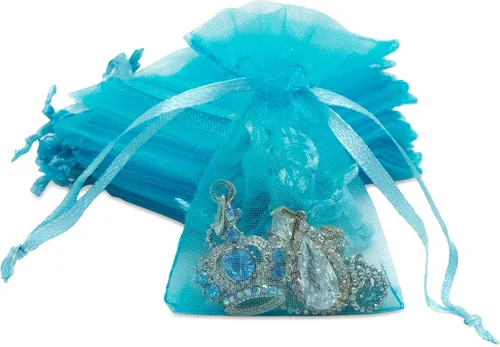 Miniatura 19 de TheDisplayGuys - Paquete de 48 bolsas de regalo de organza transparente negra de 2 x 2-3/4 pulgadas con cordón, bolsas de regalo para joyas, bolsas